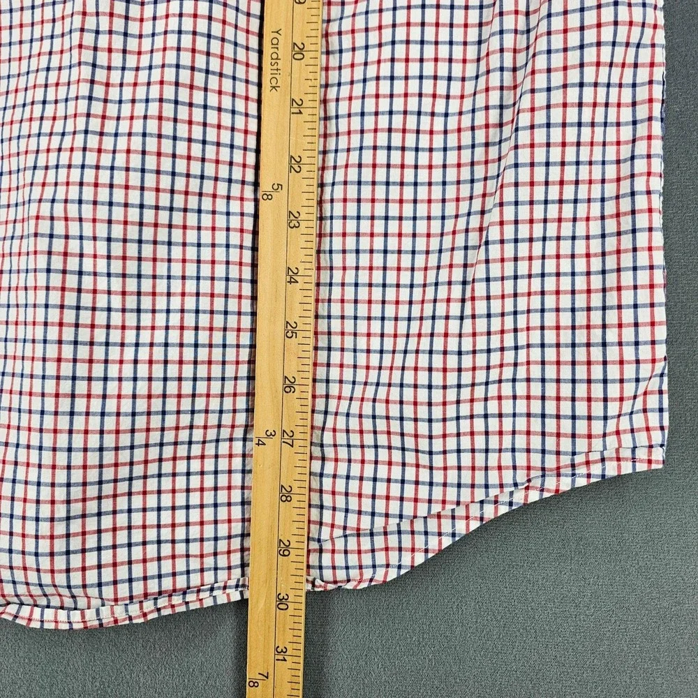 Polo Ralph Lauren Shirt Mens Medium White Red Blue Check Button Down Long Sleeve